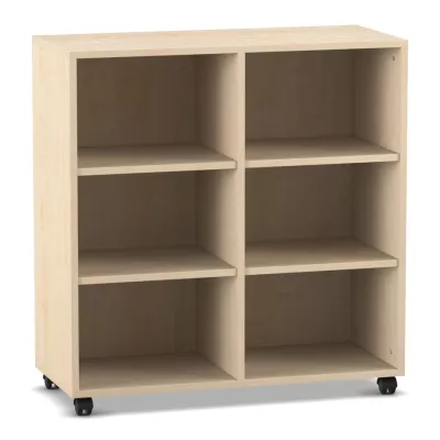Zubehörschrank, Regal, Holz, 4-Fächer, Rollen, Möbel