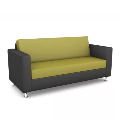 Sofa, Couch, Zweisitzer, Grau, GrünlicherGelb