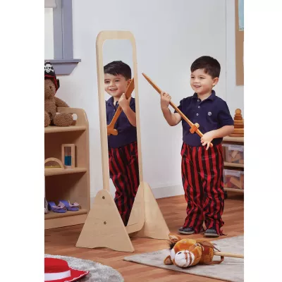 Kinder, Spiegel, Holzständer, Pistolengriffe, Kastanienholz