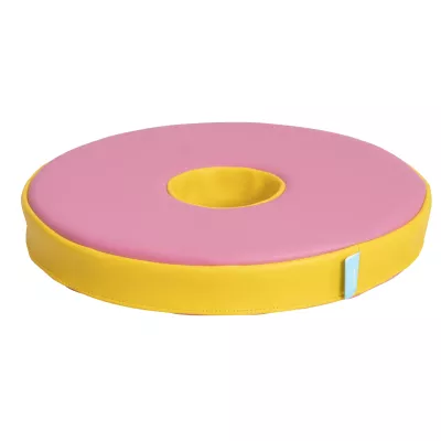 Turn-Table, Pink top, Yellow base, Ring shape, Foam cushion