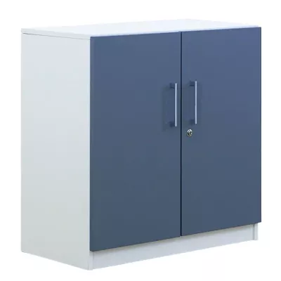 Küchenschrank, Schrank, Doppel-türen, Metallgriff, blau grau
