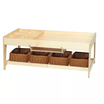 Holzwerkbank, Aufbewahrung, Korbunterteil, Naturholz, Küchenorganizer