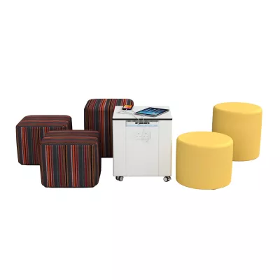 Tabouret, Pouf, Kissenwürfel, Mobiles Möbelset, Kaffeemaschinen-/Servertische?