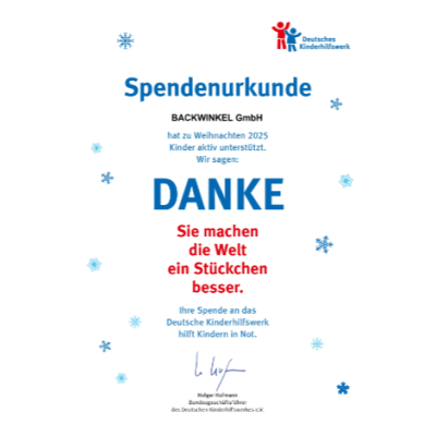 Spendenurkunde, Schenken, Weihnachten, Kinderhilfwerk, Dokument