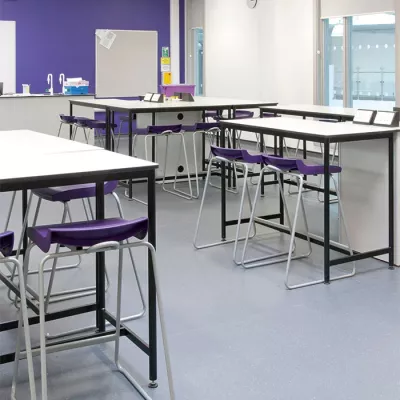 stuhl, tisch, klassenzimmer, schule, möbel