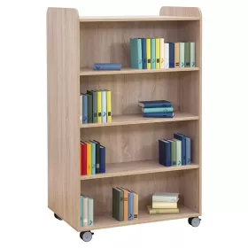 Flexeo® Bücherwagen schmal, 3 gerade Fachböden je Regalseite