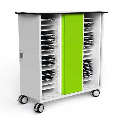 Laptop-Ladekart, Ladekart, Mobiles Ladestation, Kabelorganisation, Grüne Paneel