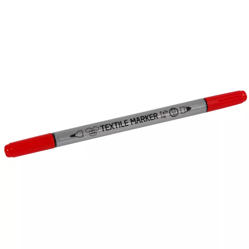 Textilmarker, Markerstift, Rote Kappe, Gehäuse Grau, Stift für Stoff