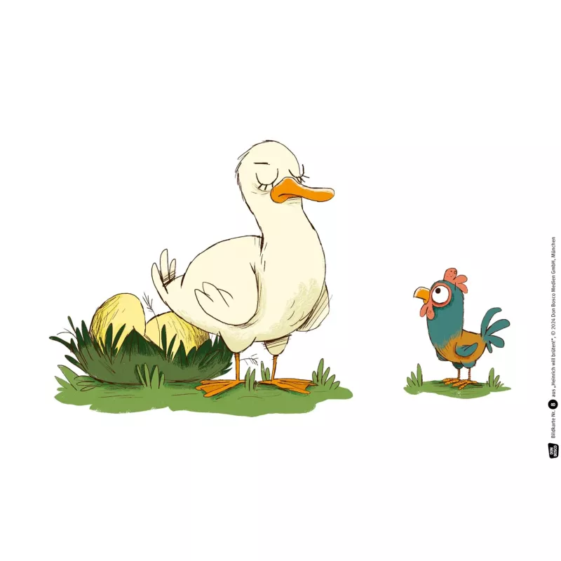 Ente, Ente, Nest, Gras, Cartoon-Tier