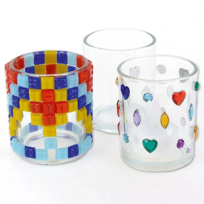 glas, bunt, Mosaik, Herzdekor, musterglas