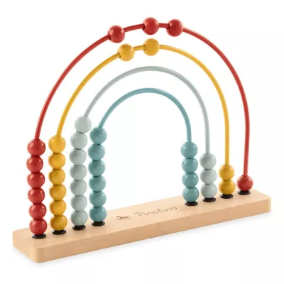 Holzspielzeug, Rechenkette, Arbeitslehre, Beads, Regenbogen-Set