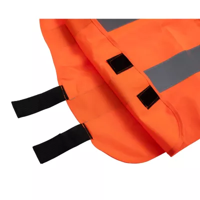 Warnweste, Signalorange, Reflektorstreifen, Klettverschluss, Sicherheitsweste