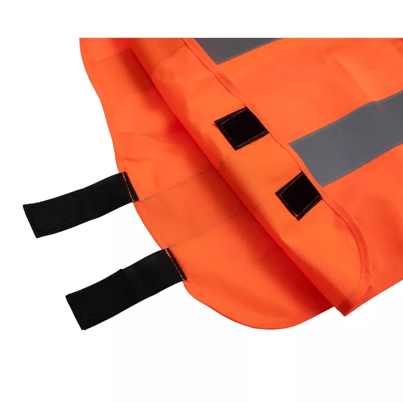 Warnweste, Signalorange, Reflektorstreifen, Klettverschluss, Sicherheitsweste