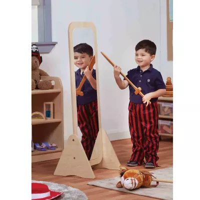 Kinder, Spielzeug, Stehspiegel, Puppe, Holzspielzeug