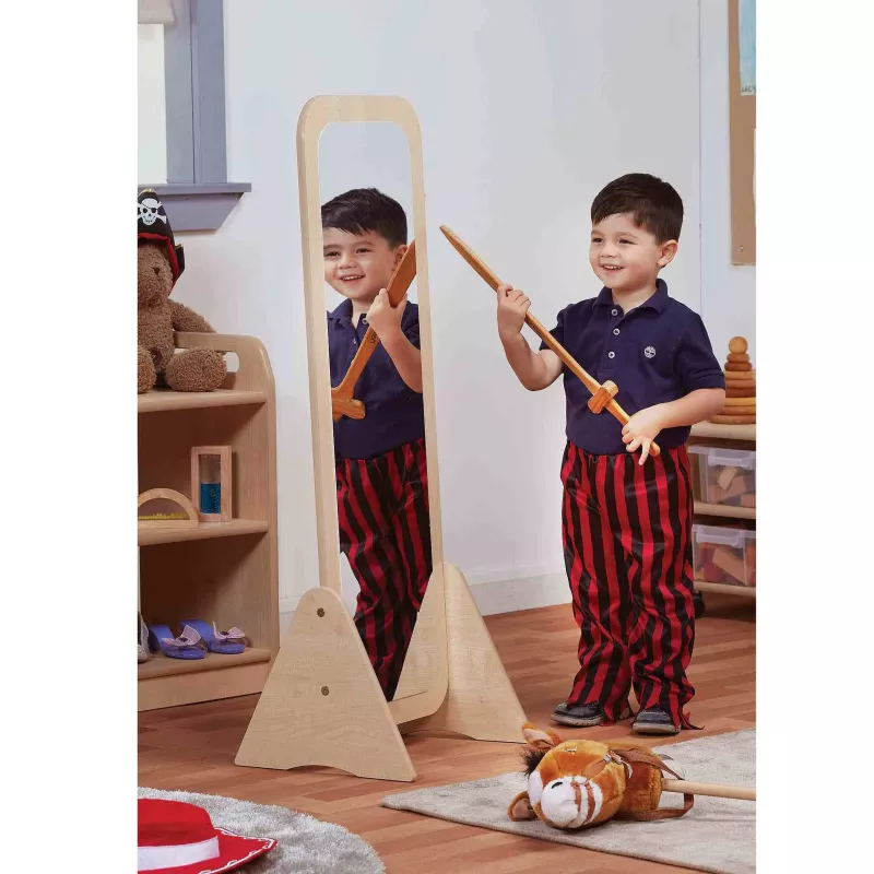 Kinder, Spielzeug, Stehspiegel, Puppe, Holzspielzeug