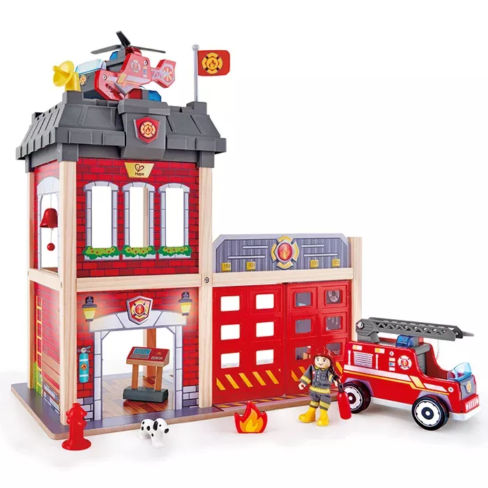 Feuerwache, Feuerwehr, Spielzeug, Holzplastik, Figuren