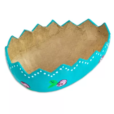 schale, Teelichthalter, blau, Rosenmotiv, Pappe/Karton