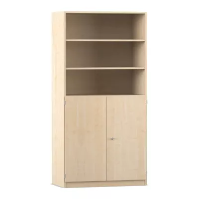 Bücherregal, Regal mit Schubladen, Holzregal, Offenes Regal, Schrank mit Türen