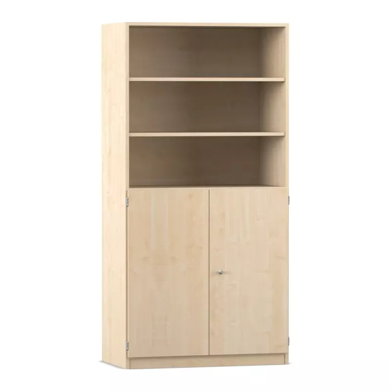 Bücherregal, Regal mit Schubladen, Holzregal, Offenes Regal, Schrank mit Türen