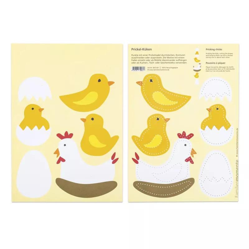 Huhn, Küken, Ei, Stanzvorlage, Papierfigur