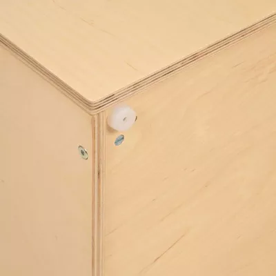 Holz, Schraubverbindung, Korkgleiter, Holzschrank, Schrankwinkel