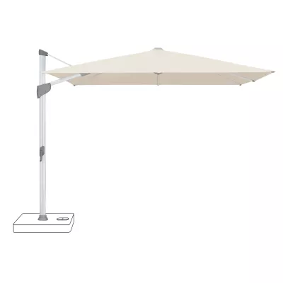 Schirm, Sonnenschirm, Aluminiumstange, Beige Stoff, Standfuß