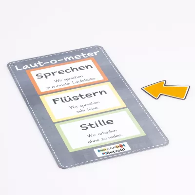 Laut-o-meter, Sprechen, Flüstern, Stille, Hinweis