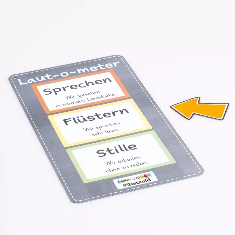 Laut-o-meter, Sprechen, Flüstern, Stille, Hinweis