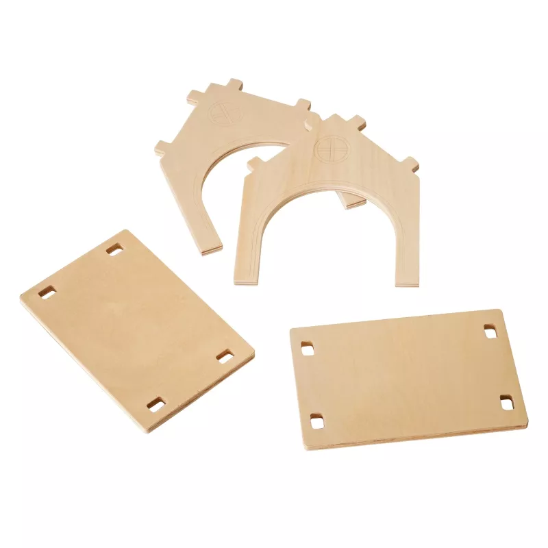 Holzbausatz, Klemmbausteine, Architekturholz, Bausatz, Holzplatten