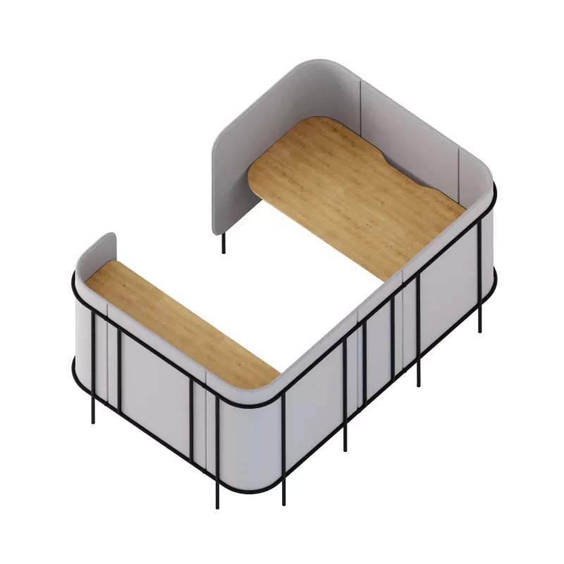 Sofa-Bett, Raumtrenner, Holzablage, Metallrahmen, Holzfläche