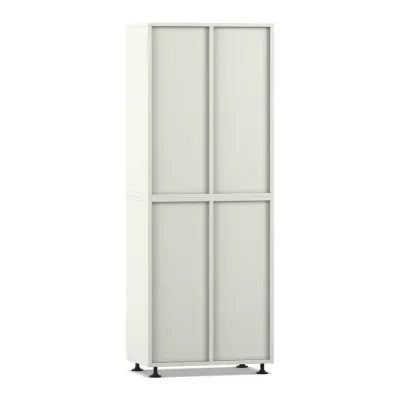 Kleiderschrank, Schrank, Schiebetüren, Holzoptik, Korpusweiß