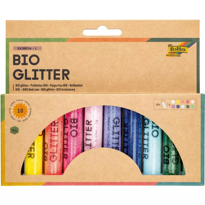 Bio Glitzer, Glitzerstifte, Regenbogenfarben, Naturglitzer?,  Bastelmaterialien