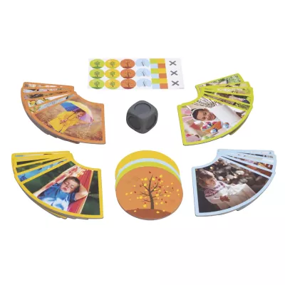memory-game, photo-cards, spinner, dice, tabletop