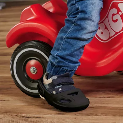 Kinderfahrrad, Laufrad, Schlupferschuh, Gummi-Sohle, Rot