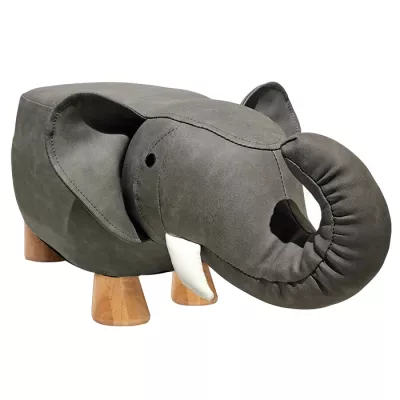 Elefant Plüsch,  Plüschelefant,  Stofftier,  grauer Elefant,  Holzbeine