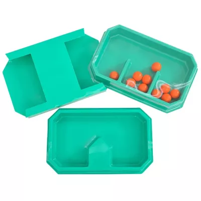 Schmuckkästchen, Aufbewahrungsbox, Orangene Kugeln, Trennfach-Box, Kunststoffbox