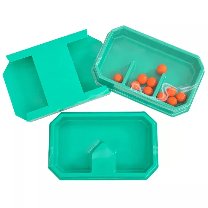 Schmuckkästchen, Aufbewahrungsbox, Orangene Kugeln, Trennfach-Box, Kunststoffbox