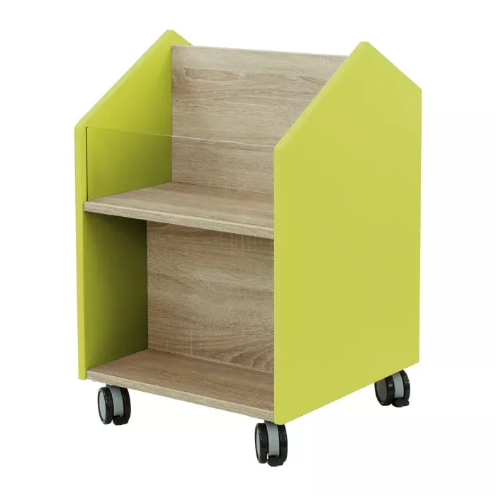 Beistellwagen, Regal, 2-stufig, rollen, Holzlook