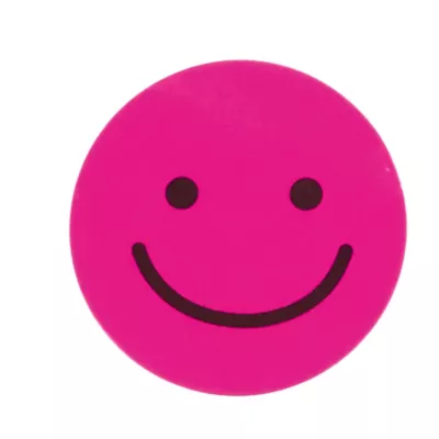 Smiley-Gesicht, rosa Knopf, runder Stein, Verzierung, niedliches Accessoire