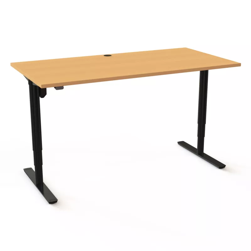 Schreibtisch, Holzplatte, Tischplatte, Metallgestell, Kabeldurchlass
