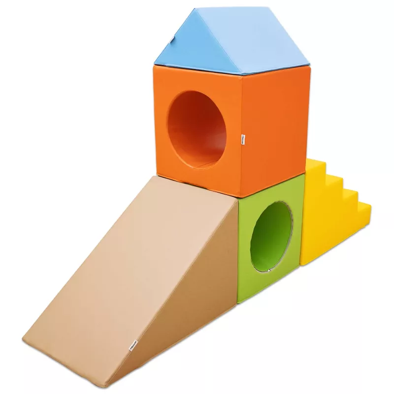 Kinderspielhaus, Kletterturm, Rutsche, Kugelbahn, Baukuben