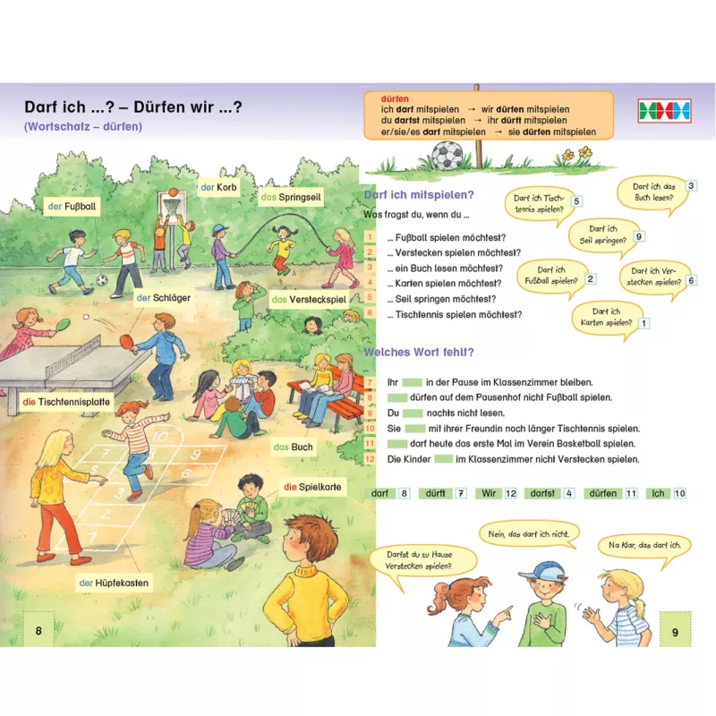 Schulhof, Spielplatz, Tischtennisplatte, Fußball, Spielkarten
