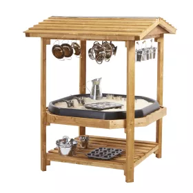 Überdachter Outdoor-Spieltisch aus Holz