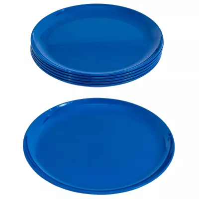 platten, teller, blau, rund, set geltbar