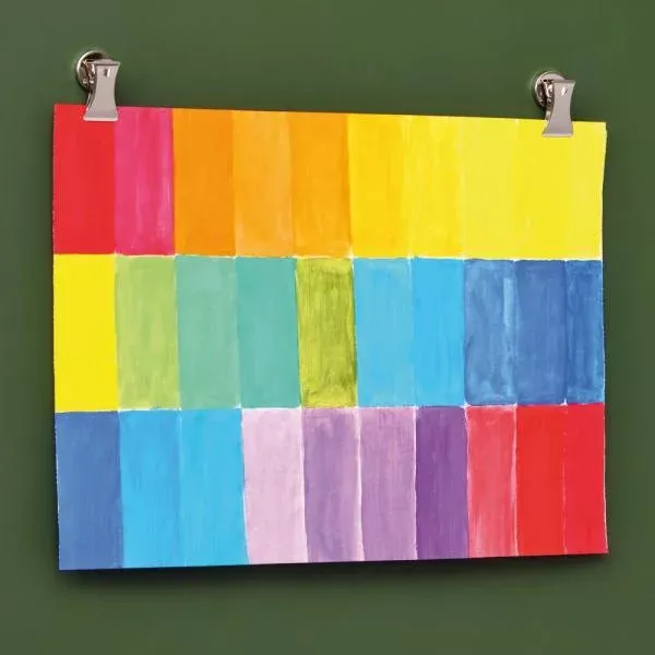 Farbblöcke, Farbenpalette, Kunstposter, Hängerahmen, Gemischte Farben