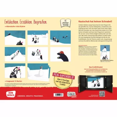 Kinderbuch, Pinguin, Schneemann, Karten, Erzähltheater
