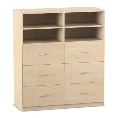 Mittelhohe Schrankkombination mit Mittelwand, 10 Fächer