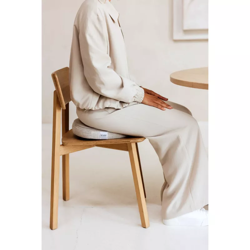 Sitzkissen, Rundes Kissen, Beige, Stoffbezug