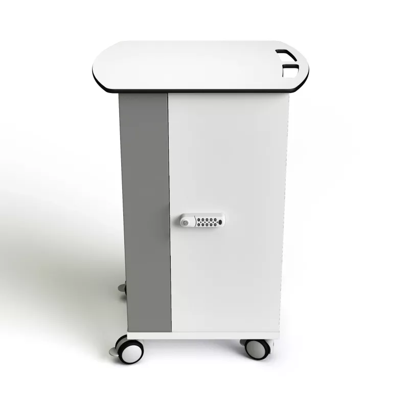 mobiler Wagen, Aufbewahrungsschrank, schließbarer Schublade, Räder, weiß grau