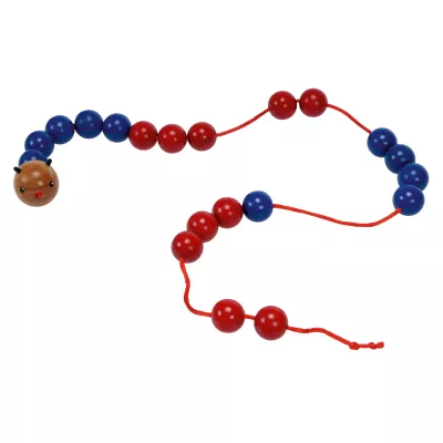 Holzperlen, rote Perlen, blaue Perlen, verstellbares Schnurband, Armband